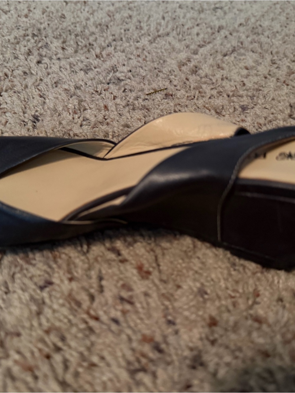 Women's Black Slingback Flats with Peep Toe - Picture 4 of 5